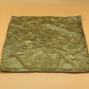 Vintage Asian Silk Gold Pillow Cover 17x17